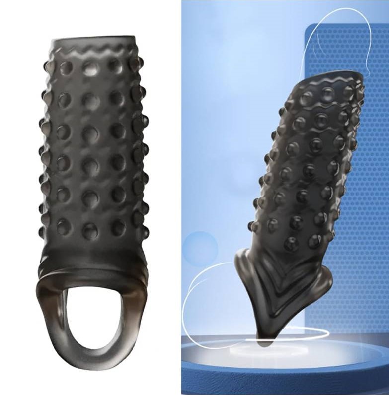 Насадка на пенис с подхватом для мошонки, пупырышки 2406-202